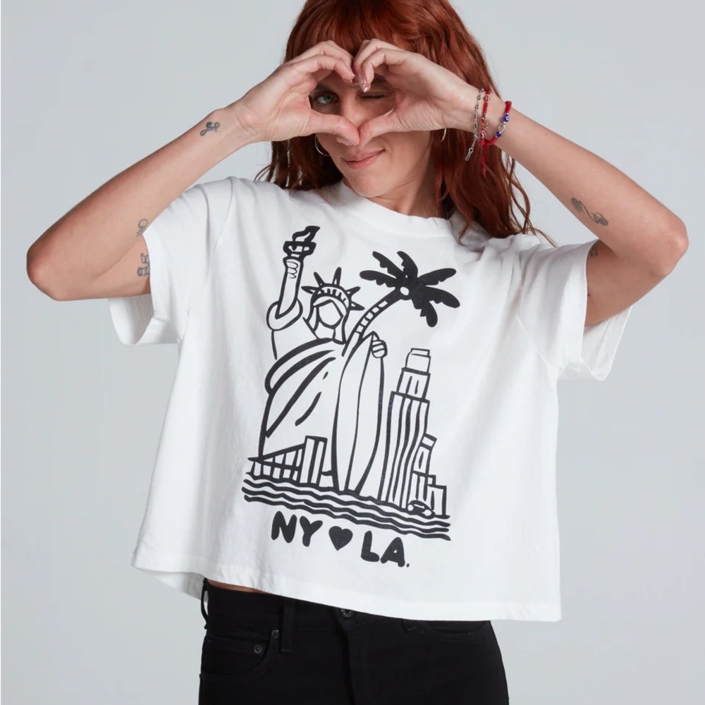 ASKK NY Shrunken Boy NY LA Tee NWT.